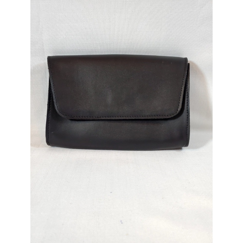 Black Faux Leather Clutch Wallet Organizer – Snap Closure - NWOT